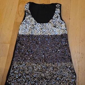 Glamorous Sequin Mini Dress in Black and Silver